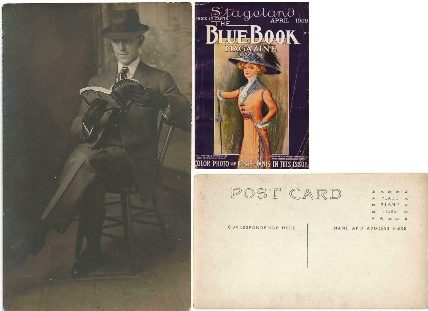 Blue Book Magazine - Photo Postcard - c.1909